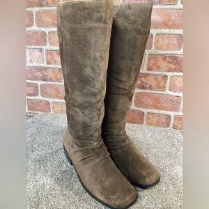 Elegant Brown Suede Heeled Boots